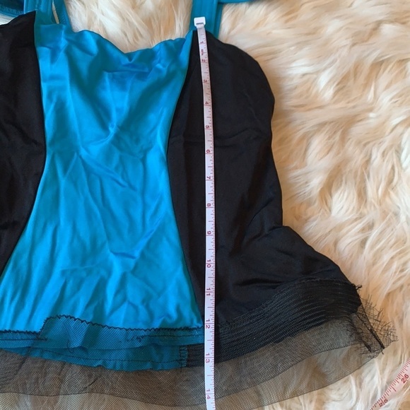 Blue and Black two piece color block dance costume - Picture 13 of 13